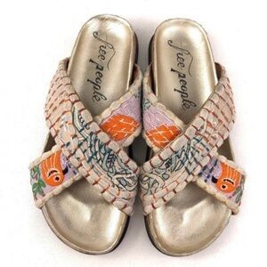 Free People Wildflower Embroidered Multicolor Sandals Size 40